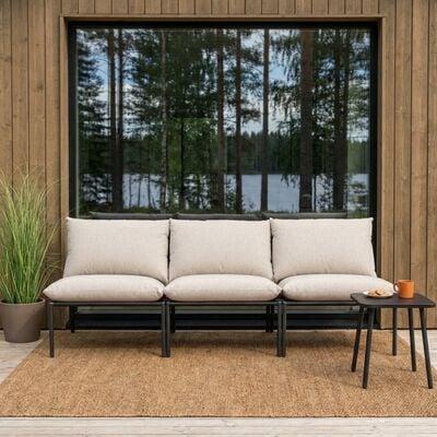 Nevada 3-istuttava sohva hiekka/musta